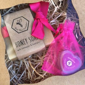 Gift Boxes with Honey Soap and Beeswax Lip Balm