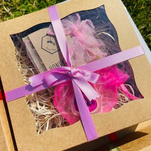 Gift Box with Honey Soap and Beeswax Lip Balm