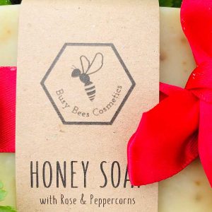 Beeswax & Honey Soap with Pink Peppercorns and Rose & Geranium Essential Oils 90g